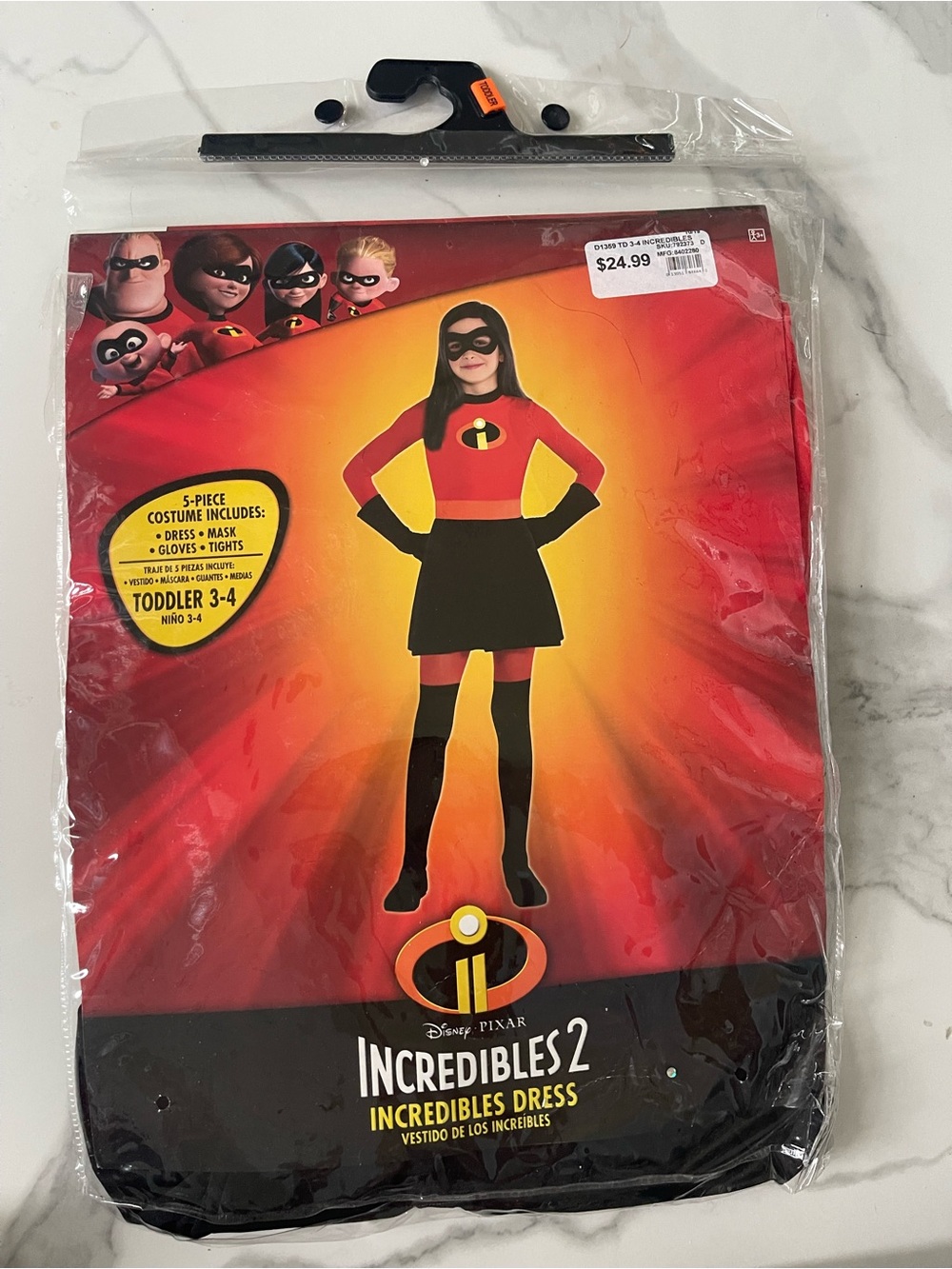 NWT Disney Incredibles 2 Girls incredible Costume Dress - Toddler size 3T-4T